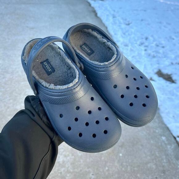 Crocs Classic Lined Clogs Big Kids Size J 5 Blue - Picture 14 of 14